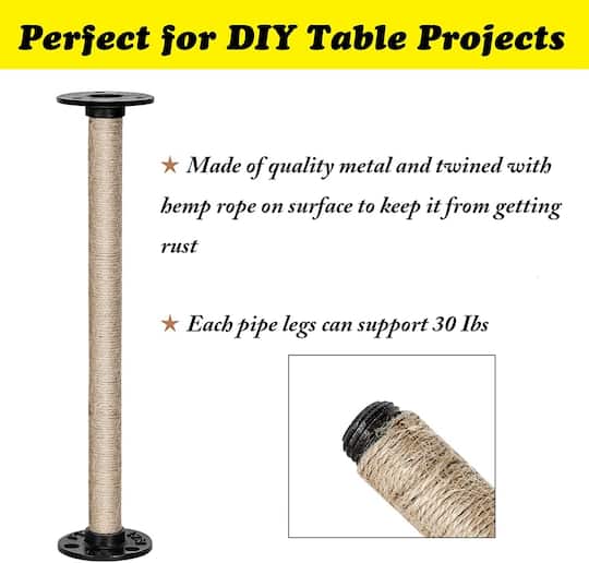 NEX™ Brown Industrial Pipe Metal Table Legs, 4ct.